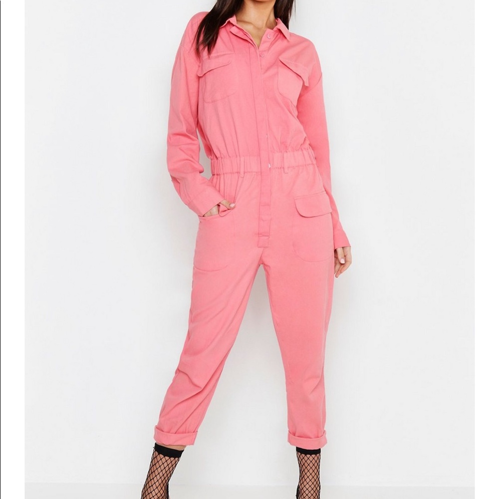 Pink Utility Jumpsuit